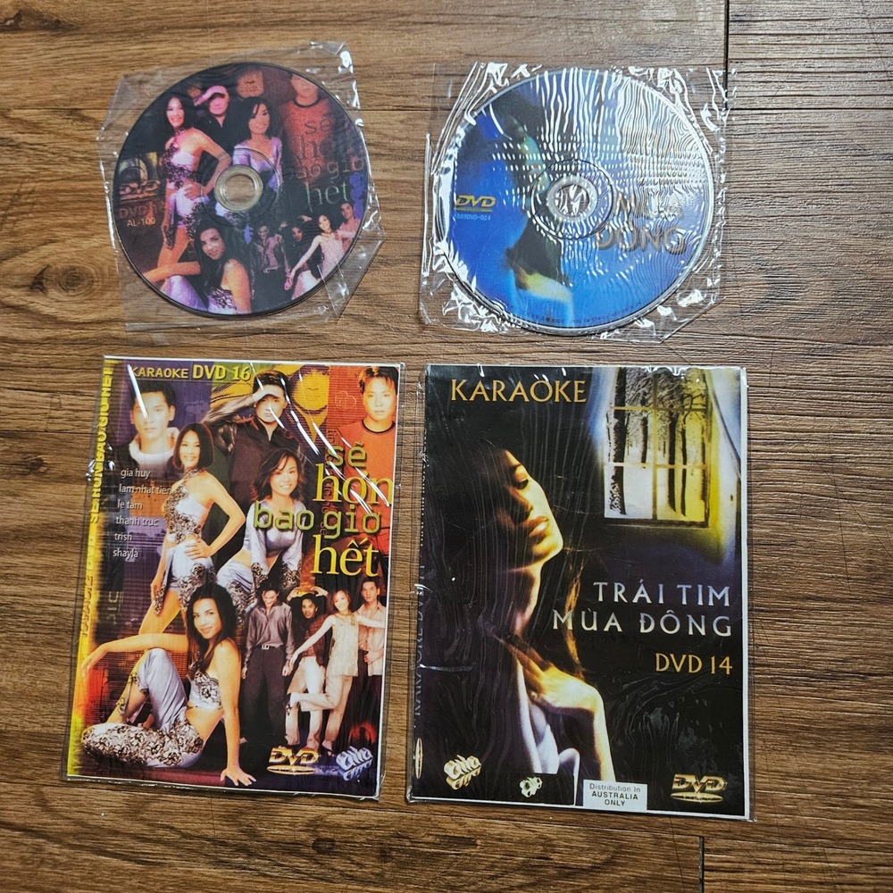 Lot of 2 Vietnamese Karaoke DVDs Trai Tim Mua Dong, Se Hon Bao Gio Het Asia Ent